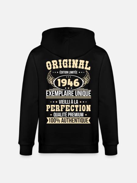 1946 – Unique example – Premium quality - Stanley/Stella CULTIVATOR Unisex Organic Hooded Jacket - black