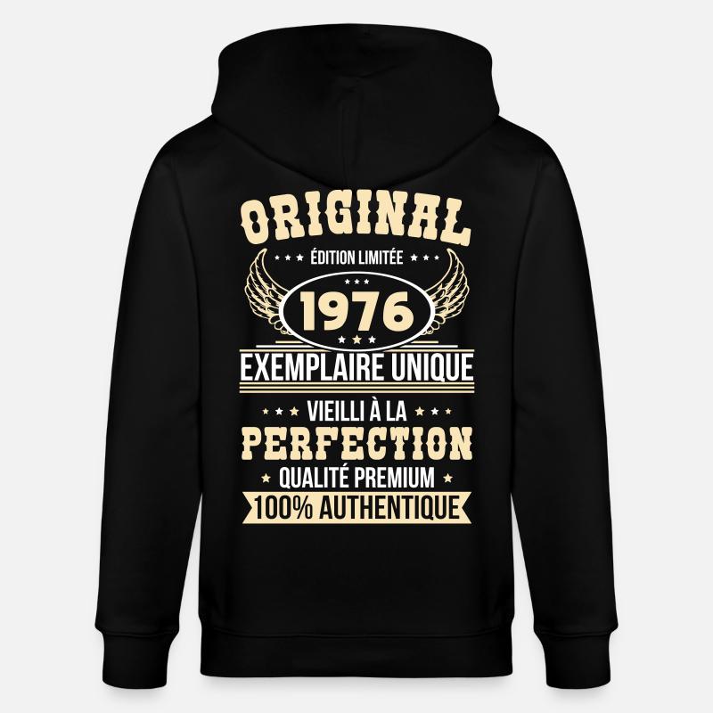 1976 – Unique example – Premium quality - Stanley/Stella CULTIVATOR  Unisex Organic Hooded Jacket - black
