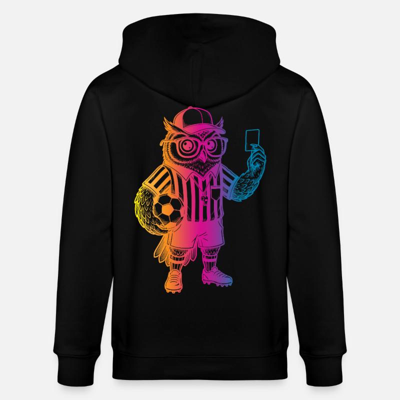 Fußball Eule - Stanley/Stella Unisex Bio-Kapuzenjacke CULTIVATOR  - Schwarz