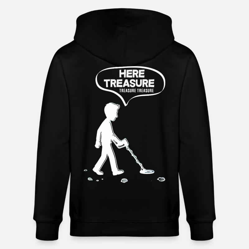 Hier Schatz Schatz Lustiger Sondengänger - Stanley/Stella Unisex Bio-Kapuzenjacke CULTIVATOR  - Schwarz