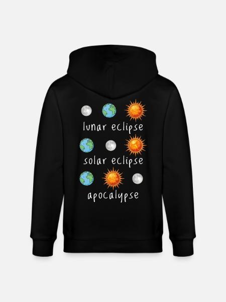 Éclipse lunaire Éclipse solaire Apocalypse Humour - Veste à capuche bio CULTIVATOR Stanley/Stella Unisexe - noir