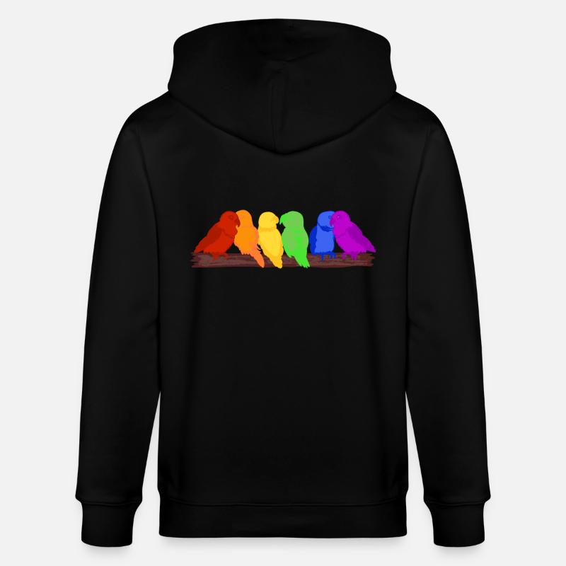 Regenbogen der Vögel - Stanley/Stella Unisex Bio-Kapuzenjacke CULTIVATOR  - Schwarz