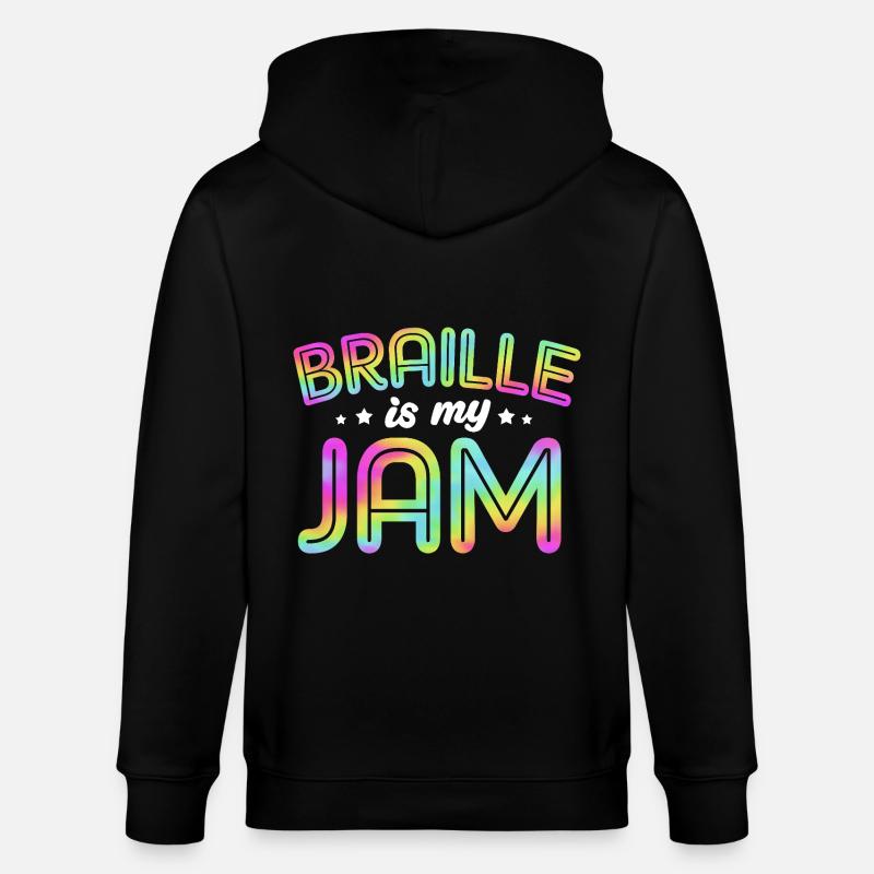 Braille Blindenschrift Blind - Stanley/Stella Unisex Bio-Kapuzenjacke CULTIVATOR - Schwarz