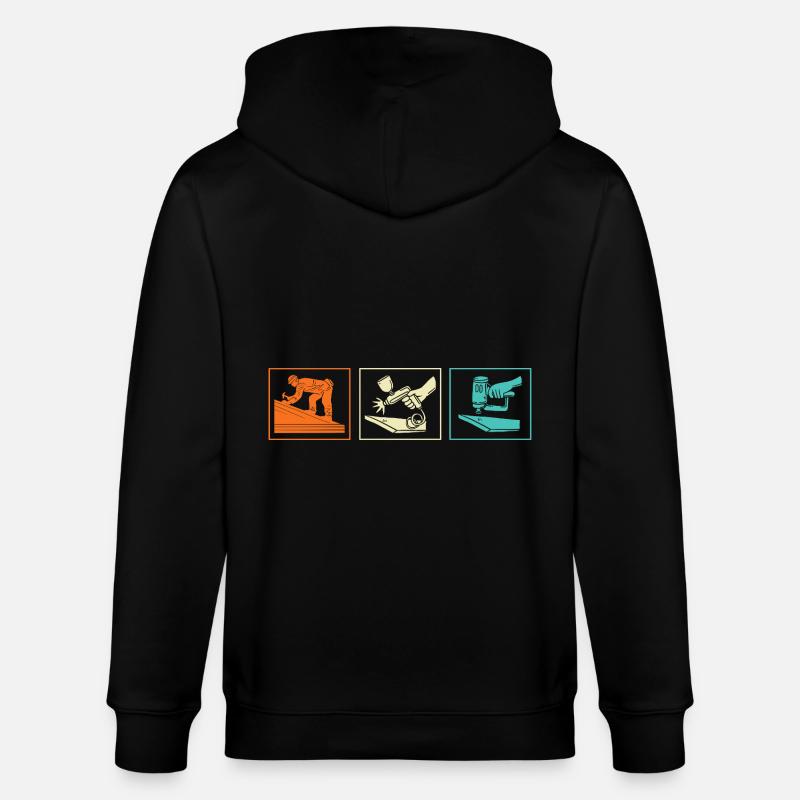 Métier de couvreur Métier Dicton - Veste à capuche bio CULTIVATOR Stanley/Stella Unisexe - noir