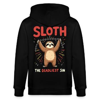 Sloth - Stanley/Stella Unisex Bio-Kapuzenjacke CULTIVATOR  - Schwarz - Hinten - Anna (173cm)