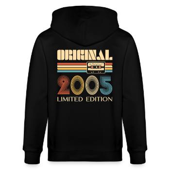 20th Birthday Original 2005 20 Years Old Gift - Stanley/Stella CULTIVATOR  Unisex Organic Hooded Jacket - black - Back - Anna (173cm)