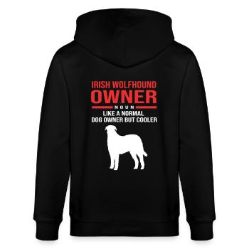 Irischer Wolfshund - Stanley/Stella Unisex Bio-Kapuzenjacke CULTIVATOR  - Schwarz - Hinten - Anna (173cm)
