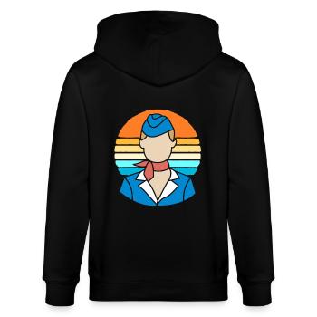 Stewardess Flight Attendant - Stanley/Stella CULTIVATOR  Unisex Organic Hooded Jacket - black - Back - Anna (173cm)