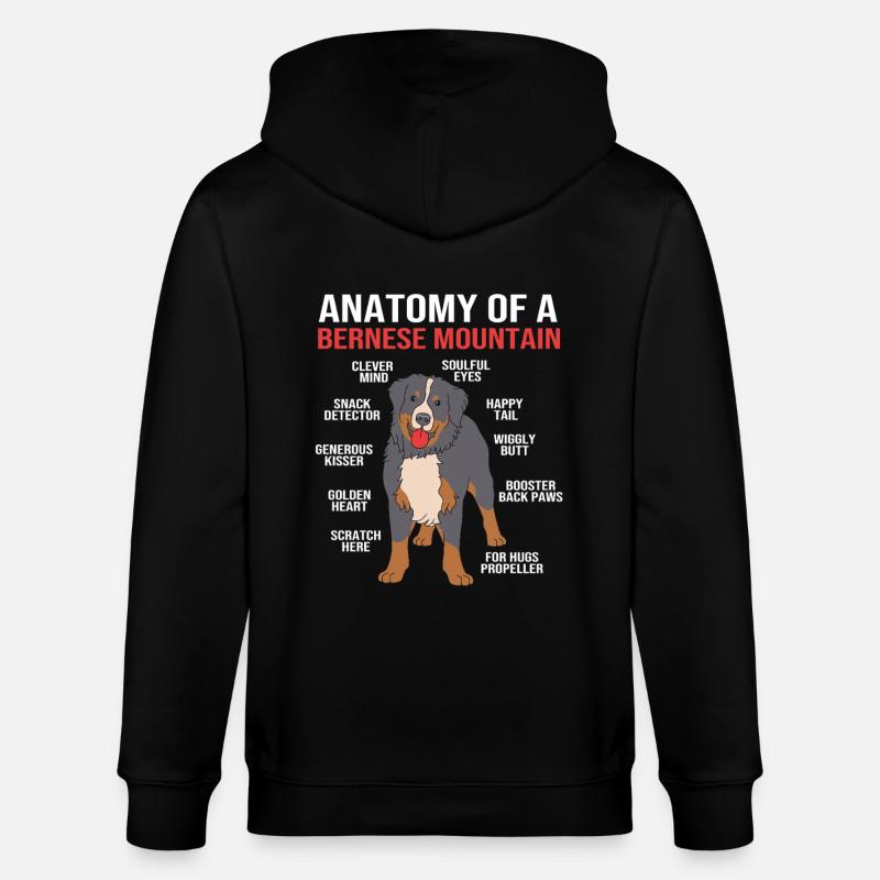 Berner Sennenhund - Stanley/Stella Unisex Bio-Kapuzenjacke CULTIVATOR  - Schwarz