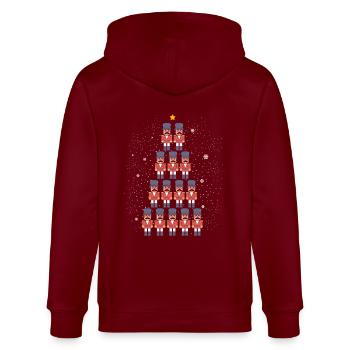 Nussknacker Weihnachten - Stanley/Stella Unisex Bio-Kapuzenjacke CULTIVATOR  - Burgunderrot - Hinten - Anna (173cm)