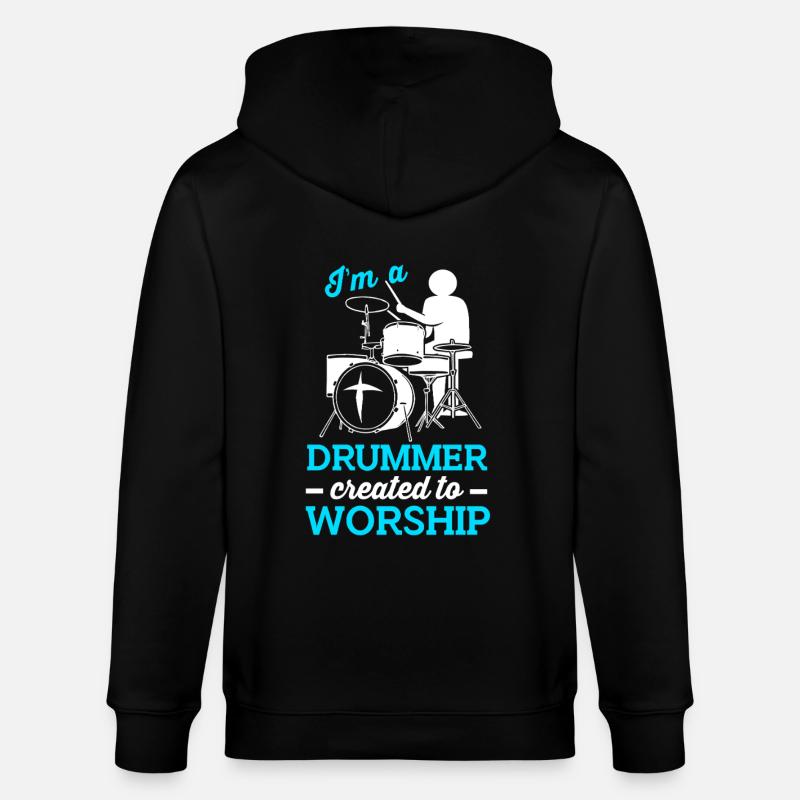 Drumsticks Drums Drummers - Stanley/Stella CULTIVATOR  Unisex Organic Hooded Jacket - black