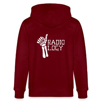 MRT Radiologe Radiologie Rad Tech Röntgen - Stanley/Stella Unisex Bio-Kapuzenjacke CULTIVATOR  - Burgunderrot - Hinten - Anna (173cm)
