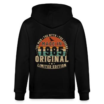 40 Ans 1985 Vintage Rétro Cadeau Anniversaire - Veste à capuche bio CULTIVATOR Stanley/Stella Unisexe - noir - Dos - Anna (173cm)