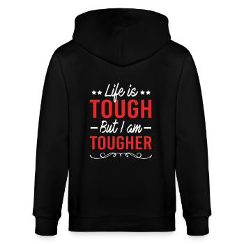 Workaholic Sayings - Stanley/Stella CULTIVATOR  Unisex Organic Hooded Jacket - black - Back - Anna (173cm)
