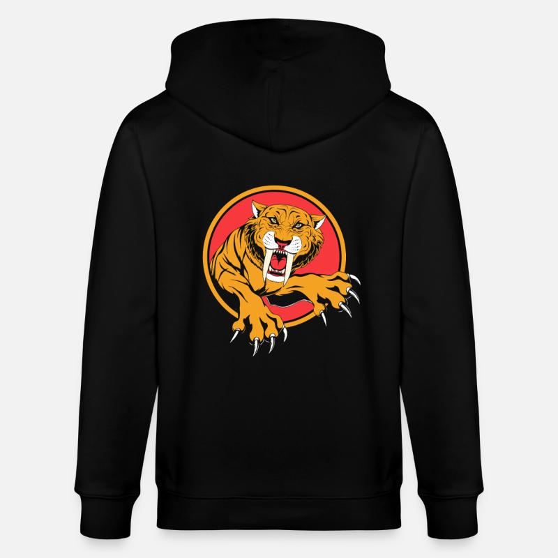 Säbelzahntiger Urzeit - Stanley/Stella Unisex Bio-Kapuzenjacke CULTIVATOR  - Schwarz