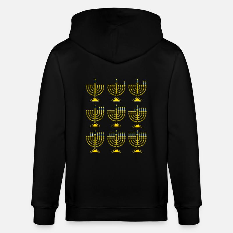 Hanoukka Hanoukka Hanoucca - Veste à capuche bio CULTIVATOR Stanley/Stella Unisexe - noir