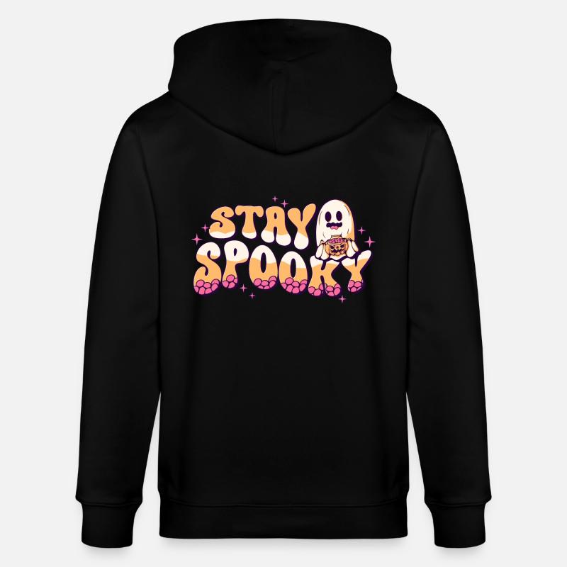 Restez effrayant Halloween Ghost - Veste à capuche bio CULTIVATOR Stanley/Stella Unisexe - noir