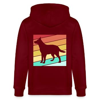Australian Cattle Dog - Stanley/Stella Unisex Bio-Kapuzenjacke CULTIVATOR  - Burgunderrot - Hinten - Anna (173cm)