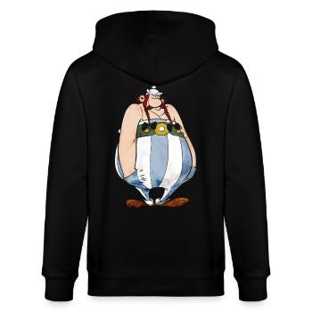 Astérix Obélix mains dans les poches - Veste à capuche bio CULTIVATOR Stanley/Stella Unisexe - noir - Dos - Anna (173cm)