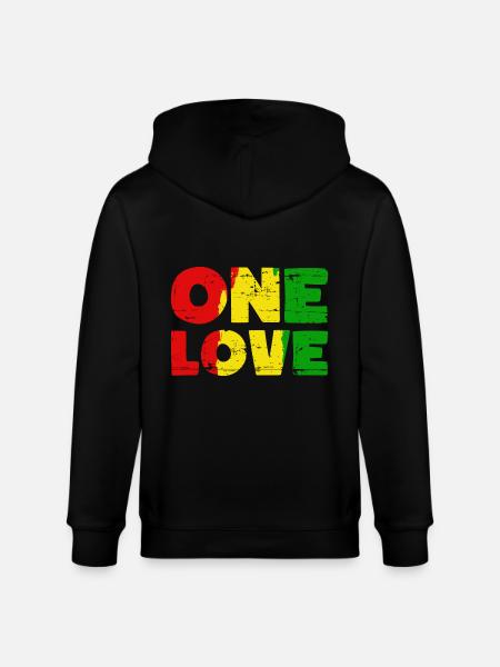 One Love Jamaica - Stanley/Stella CULTIVATOR Unisex Organic Hooded Jacket - black