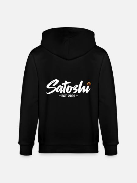 Satoshi est 2009 Bitcoin - Stanley/Stella CULTIVATOR  Unisex Organic Hooded Jacket - black