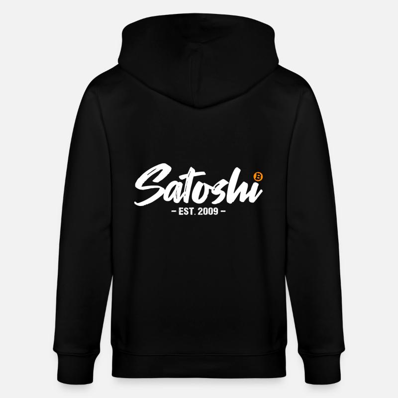 Satoshi est 2009 Bitcoin - Stanley/Stella CULTIVATOR  Unisex Organic Hooded Jacket - black