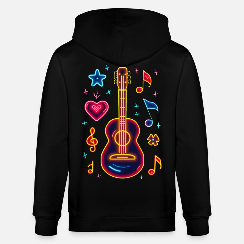 Ukulélé rétro Retrowave - Veste à capuche bio CULTIVATOR Stanley/Stella Unisexe - noir