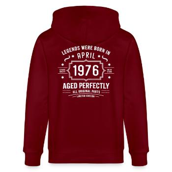 Avril 1976 - Veste à capuche bio CULTIVATOR Stanley/Stella Unisexe - bordeaux - Dos - Anna (173cm)