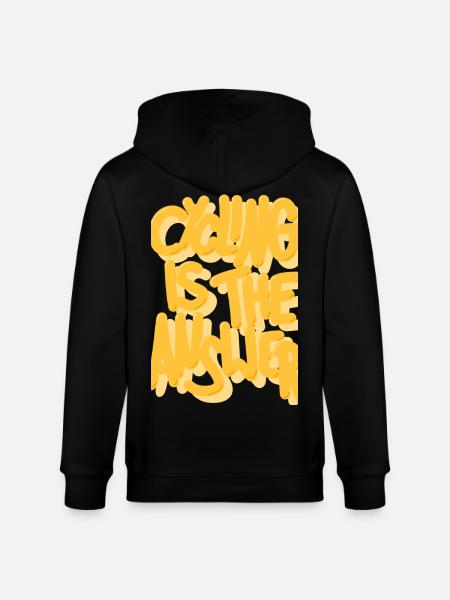 Cycling is the answer yellow - Stanley/Stella CULTIVATOR  Unisex Organic Hooded Jacket - black