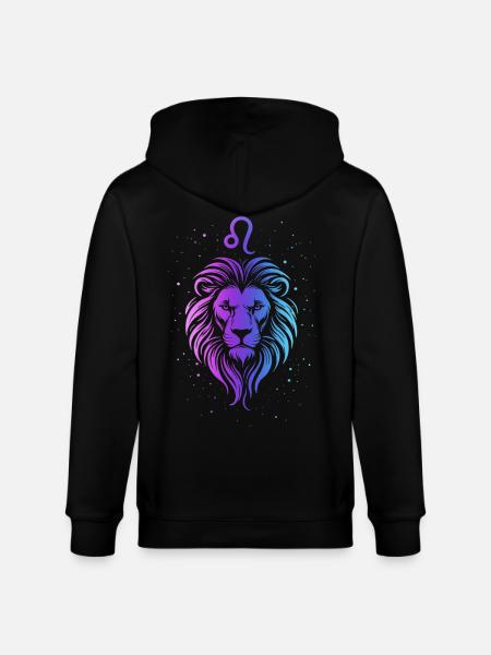 Pastellgradient Leo Lion Design - Stanley/Stella Unisex Bio-Kapuzenjacke CULTIVATOR - Schwarz