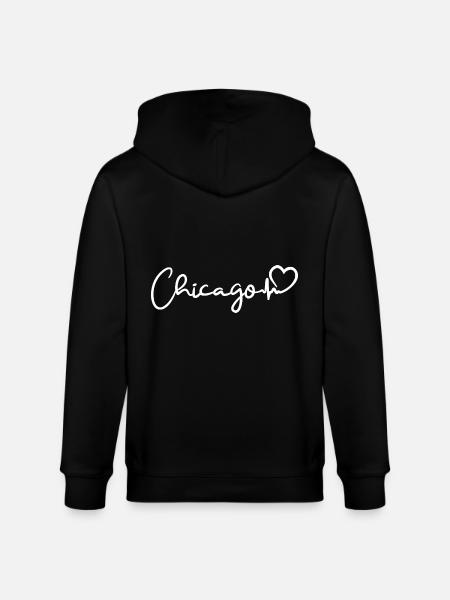Chicago heartbeat - Stanley/Stella CULTIVATOR  Unisex Organic Hooded Jacket - black