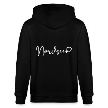Nordsee Herzschlag - Stanley/Stella Unisex Bio-Kapuzenjacke CULTIVATOR  - Schwarz - Hinten - Anna (173cm)