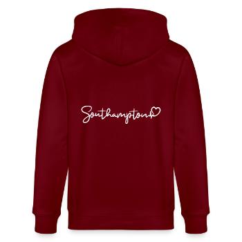 Battement de cœur de Southampton - Veste à capuche bio CULTIVATOR Stanley/Stella Unisexe - bordeaux - Dos - Anna (173cm)