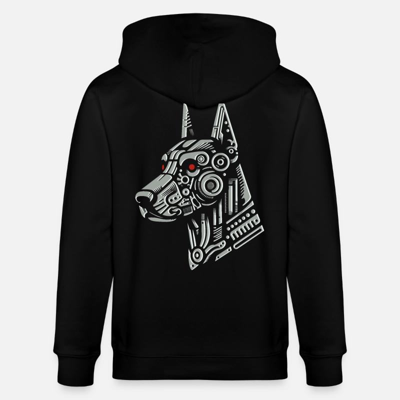 Doberman Robot - Veste à capuche bio CULTIVATOR Stanley/Stella Unisexe - noir