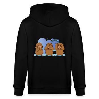 capybara wasserschweine - Stanley/Stella Unisex Bio-Kapuzenjacke CULTIVATOR  - Schwarz - Hinten - Anna (173cm)