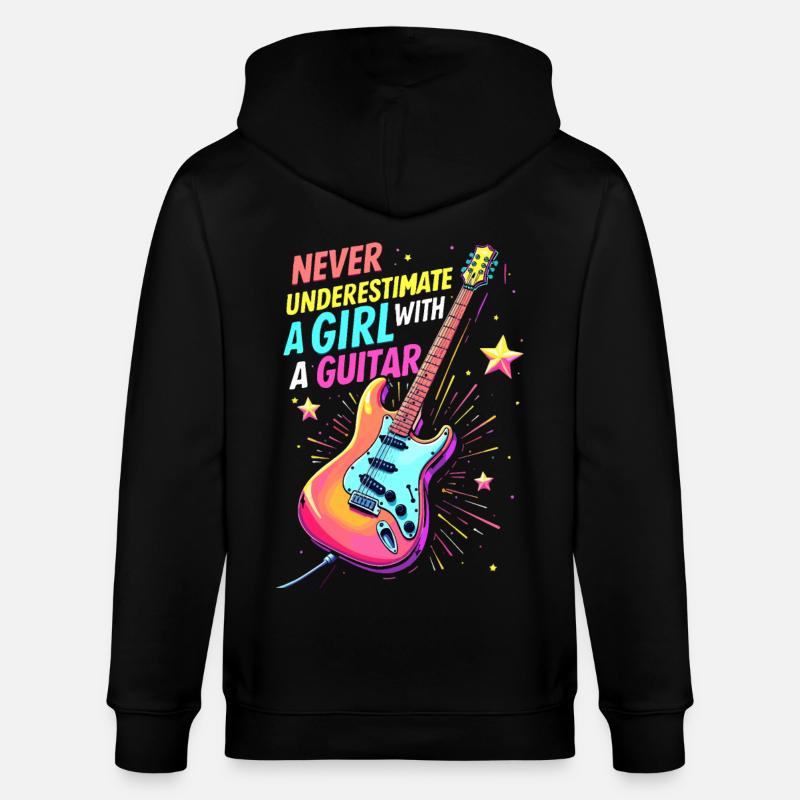 Fille avec guitare - Veste à capuche bio CULTIVATOR Stanley/Stella Unisexe - noir