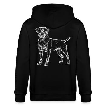 Lignes blanches Rottweiler - Veste à capuche bio CULTIVATOR Stanley/Stella Unisexe - noir - Dos - Anna (173cm)