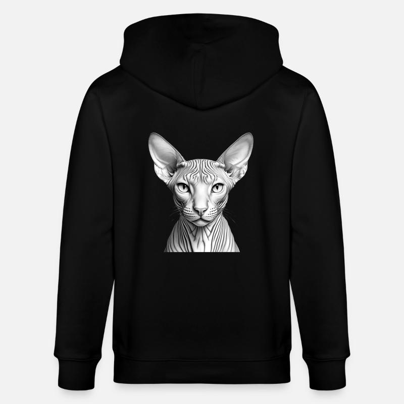 Chat sphynx cool - Veste à capuche bio CULTIVATOR Stanley/Stella Unisexe - noir