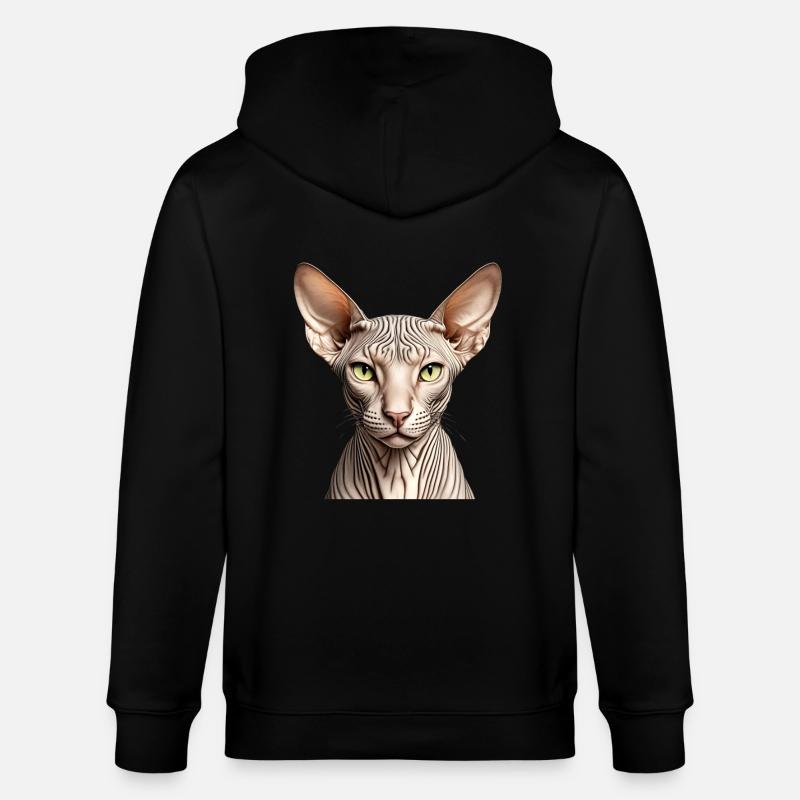 Chat Sphynx - Veste à capuche bio CULTIVATOR Stanley/Stella Unisexe - noir