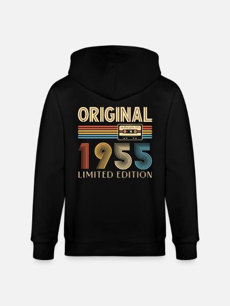 70-årsdag Original 1955 70 år gammel gave - Stanley/Stella CULTIVATOR økologisk unisex hettejakke - svart