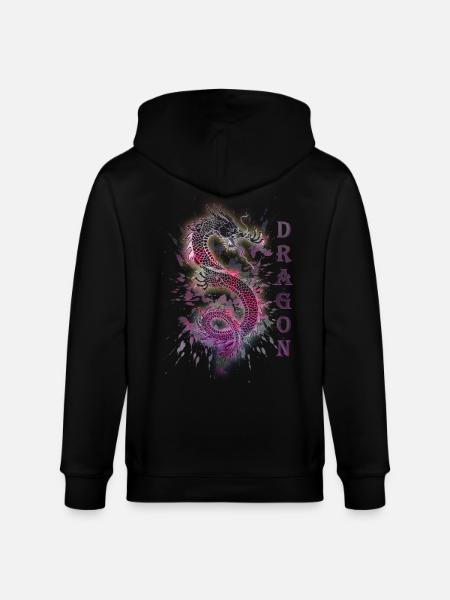 DRAGON DRACHE - Stanley/Stella CULTIVATOR  Unisex Organic Hooded Jacket - black
