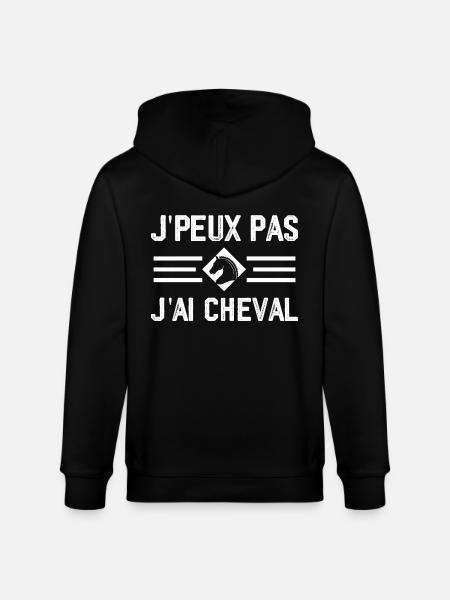 J'peux Pas J'ai Cheval - Veste à capuche bio CULTIVATOR Stanley/Stella Unisexe - noir