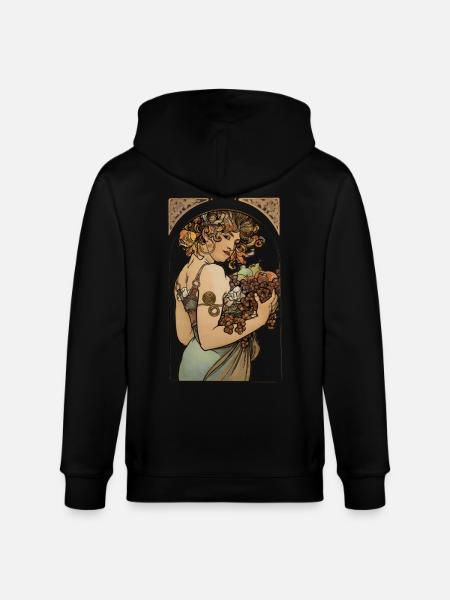 Alfons Mucha - Le Fruit - Stanley/Stella CULTIVATOR  Unisex Organic Hooded Jacket - black