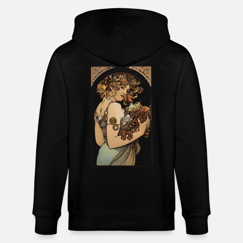 Alfons Mucha - Le Fruit - Stanley/Stella Unisex Bio-Kapuzenjacke CULTIVATOR  - Schwarz
