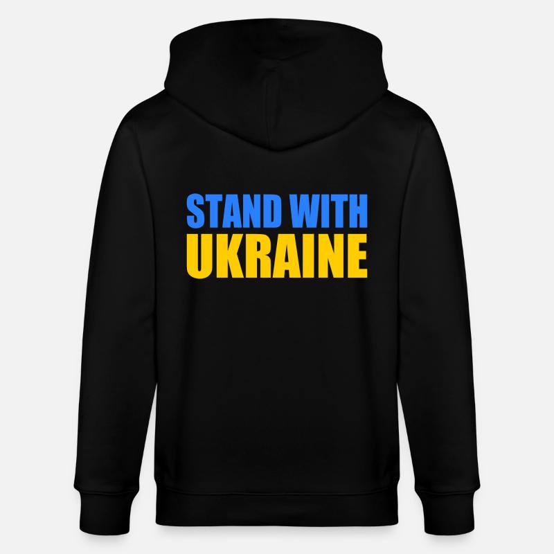 stand with ukraine - Stanley/Stella Unisex Bio-Kapuzenjacke CULTIVATOR  - Schwarz