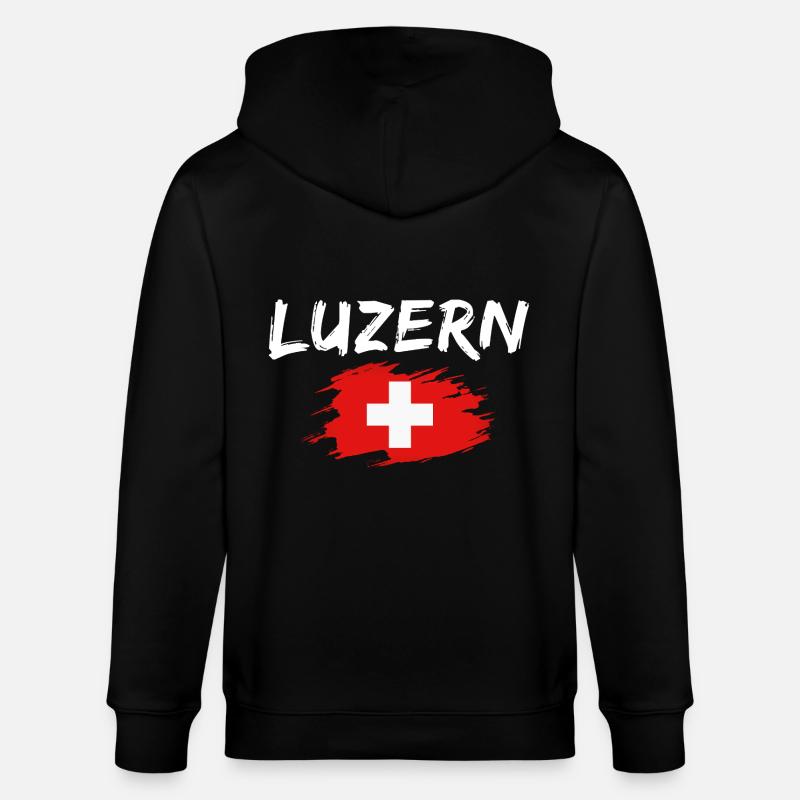 Lucerne Suisse Drapeau - Veste à capuche bio CULTIVATOR Stanley/Stella Unisexe - noir