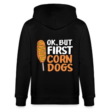 Corn dog - Stanley/Stella CULTIVATOR  Unisex Organic Hooded Jacket - black - Back - Anna (173cm)