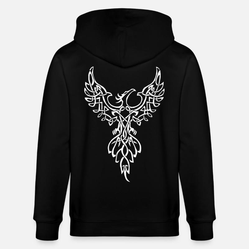 Symbole du phénix blanc - Veste à capuche bio CULTIVATOR Stanley/Stella Unisexe - noir