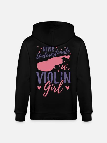 Never underestimate a violinist - Stanley/Stella CULTIVATOR  Unisex Organic Hooded Jacket - black