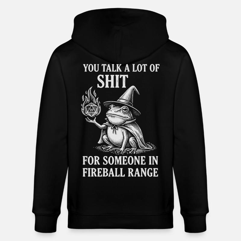 Fireball Range – RPG Magicien Grenouille Drôle - Veste à capuche bio CULTIVATOR Stanley/Stella Unisexe - noir